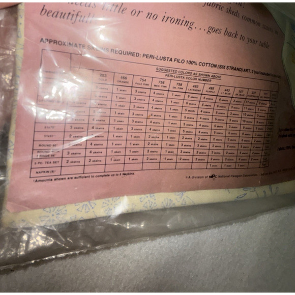 Vtg Paragon Needlecraft Tablecloth Only Contada Embroidery 0403 51 x 70 1976 NOS - Picture 4 of 9